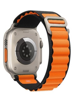 MARGOUN Apple Watch Alpine Loop Band 49mm/45mm/44mm Nylon Woven Sport Strap Compatible with iWatch Series 8/Ultra/7/SE/6/5/4/3/2/1 Orange/Black  - Image 5