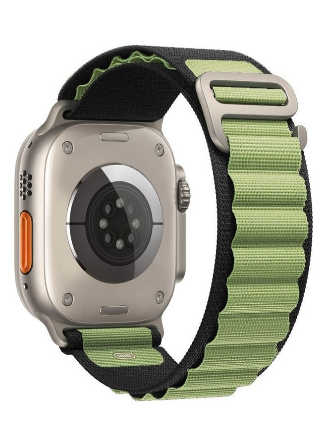 MARGOUN - Apple Watch Alpine Loop Band 49mm/45mm/44mm Nylon Woven Sport Strap Compatible with iWatch Series 8/Ultra/7/SE/6/5/4/3/2/1 Green/Black - Image 1