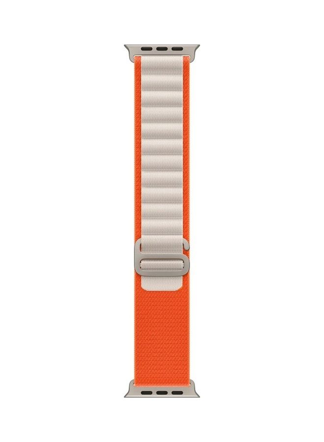 MARGOUN - Apple Watch Alpine Loop Band 49mm/45mm/44mm Nylon Woven Sport Strap Compatible with iWatch Series 8/Ultra/7/SE/6/5/4/3/2/1 Orange/White - Image 1