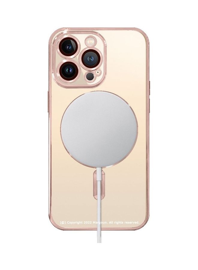 MARGOUN - MagSafe Case Magnetic Clear Soft TPU Plating Case Wireless Charging Compatible Shockproof Camera Lens Protection For Apple iPhone 14 Pro Rose Gold - Image 1
