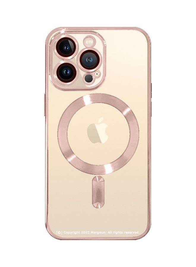 MARGOUN - MagSafe Case Magnetic Clear Soft TPU Plating Case Wireless Charging Compatible Shockproof Camera Lens Protection For Apple iPhone 14 Pro Rose Gold - Image 1