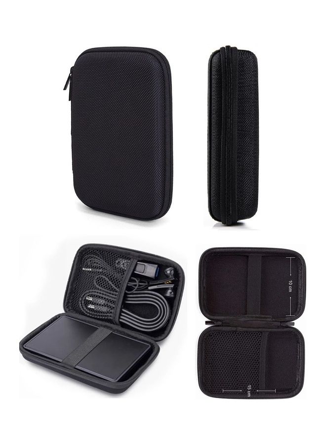 Electronics Accessories Case EVA External Hard Drive SDD Carrying Case Travel Tech Organizer Bag Multipurpose for USB Cables/ Power Bank/ Memory Cards/ Earphone/ Flash Drive 15x10x4.5cm Black - v1669793627/N53370615A_7