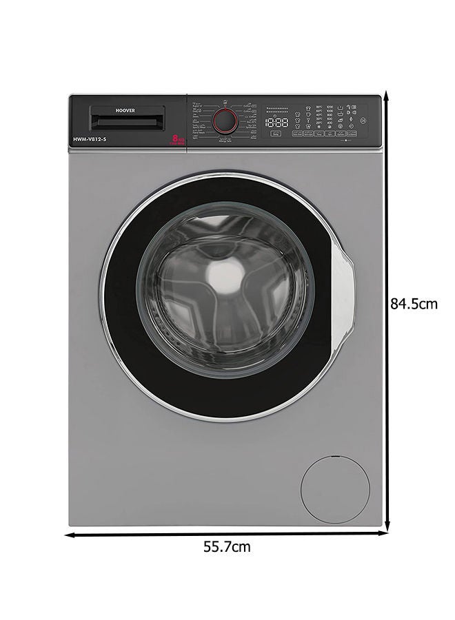 Front Load Fully Automatic Washing Machine 1800 W HWM-V812-S silver - v1669819833/N48565726A_2