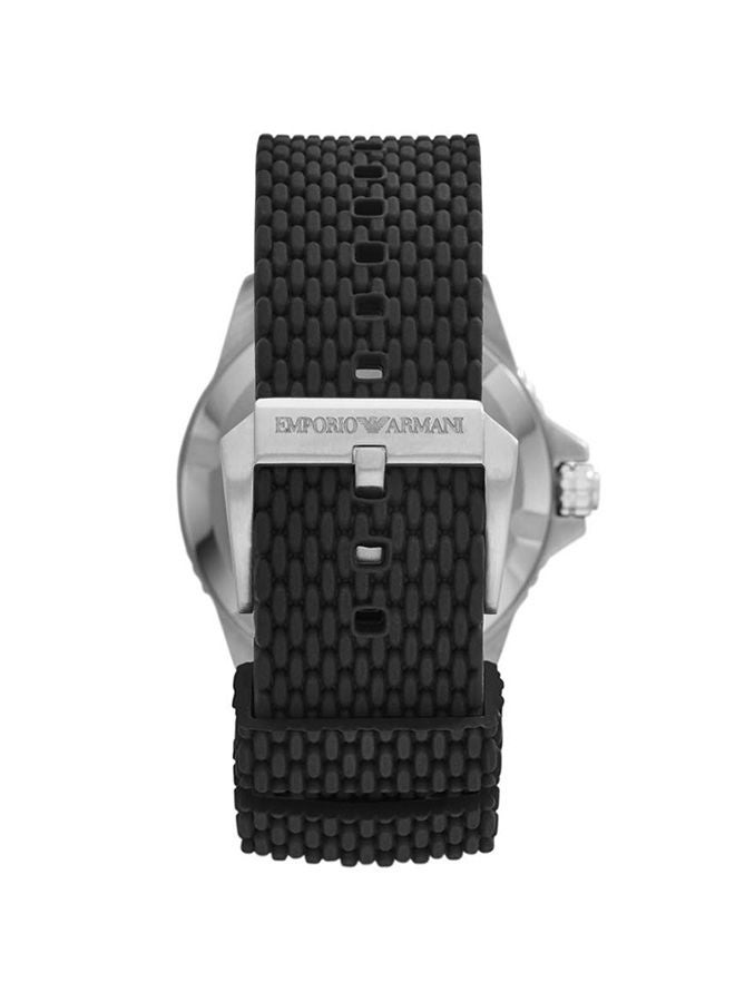 امبوريو ارماني ساعة يد بعقارب وسوار مصنوع من السيليكون طراز AR11341 للرجال - Image 3