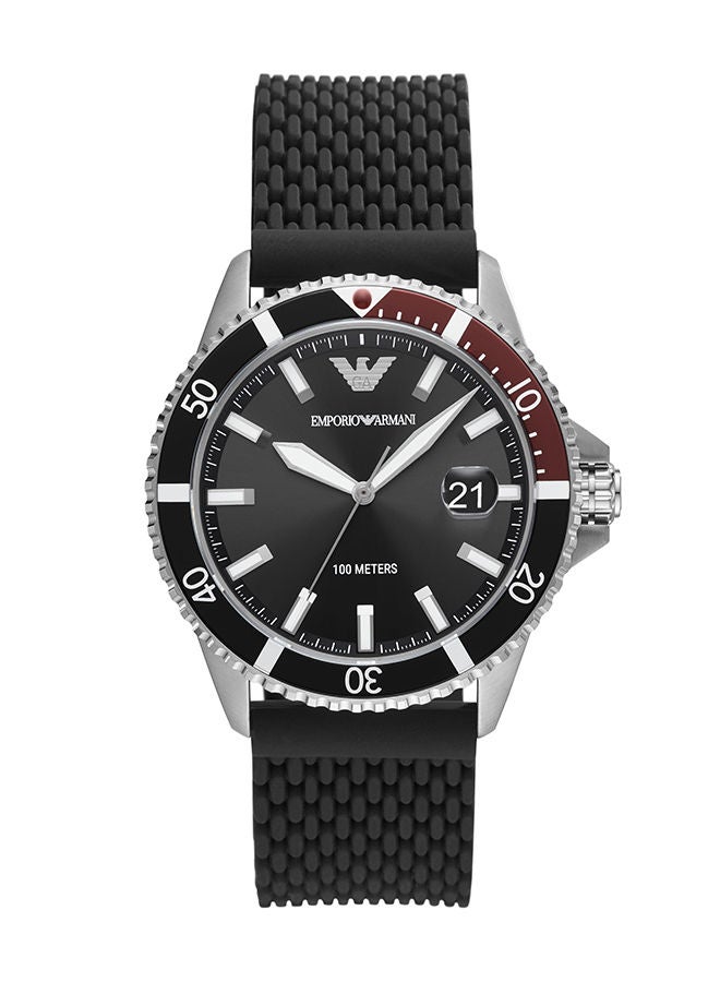 امبوريو ارماني ساعة يد بعقارب وسوار مصنوع من السيليكون طراز AR11341 للرجال - Image 1