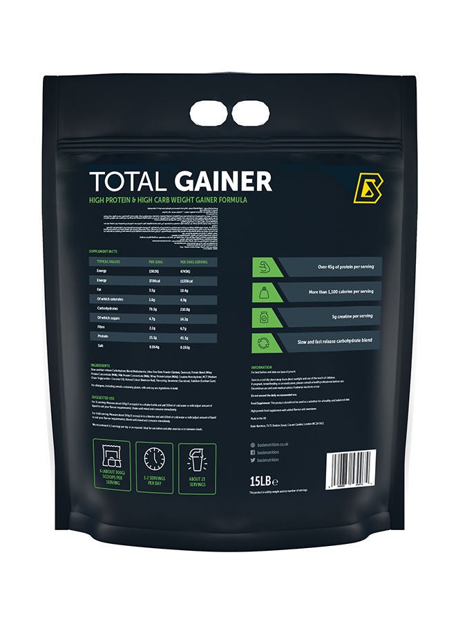 Total Gainer High Protein & High Carb Mass Gainer Powder, 45G Protein, Strawberry Swirl, 6.8Kg (15Lb), 23 Servings