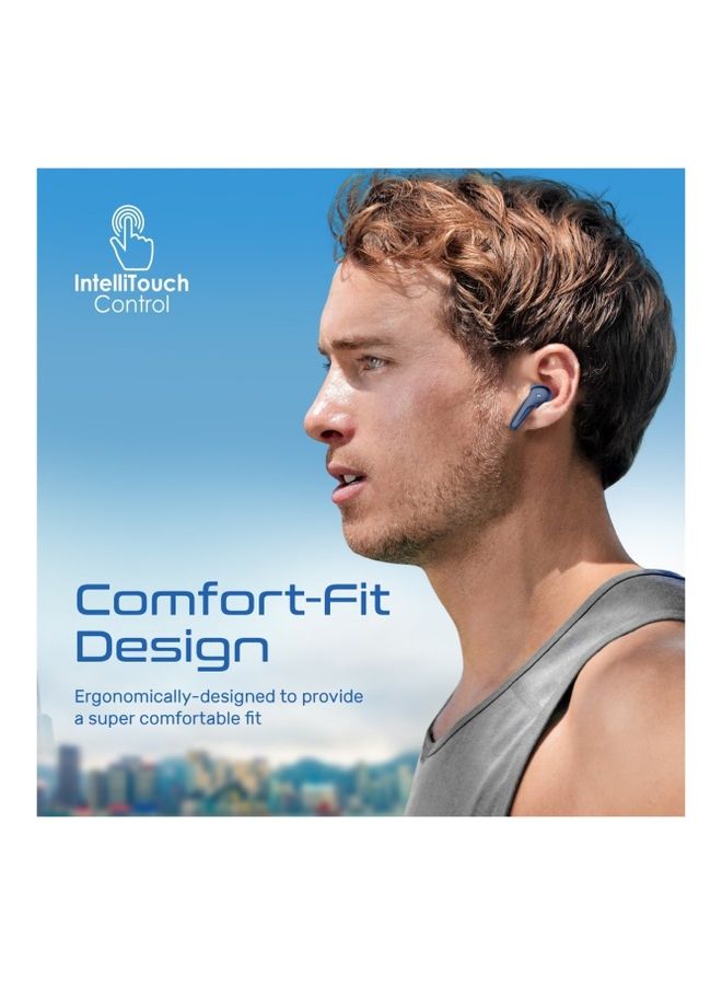 PROMATE - True Wireless Earbuds With 4 Mics Noise Cancelling 22H Play Time And Intelli Touch Controls Blue - Image 1