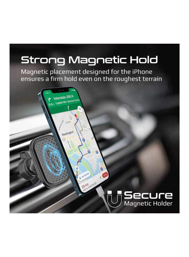 بروميت حامل الهاتف الذكي المغناطيسي SecureGrip AC Vent، أسود أسود - Image 2