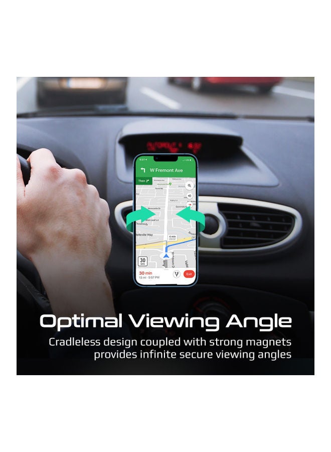 بروميت حامل الهاتف الذكي المغناطيسي SecureGrip AC Vent، أسود أسود - Image 3