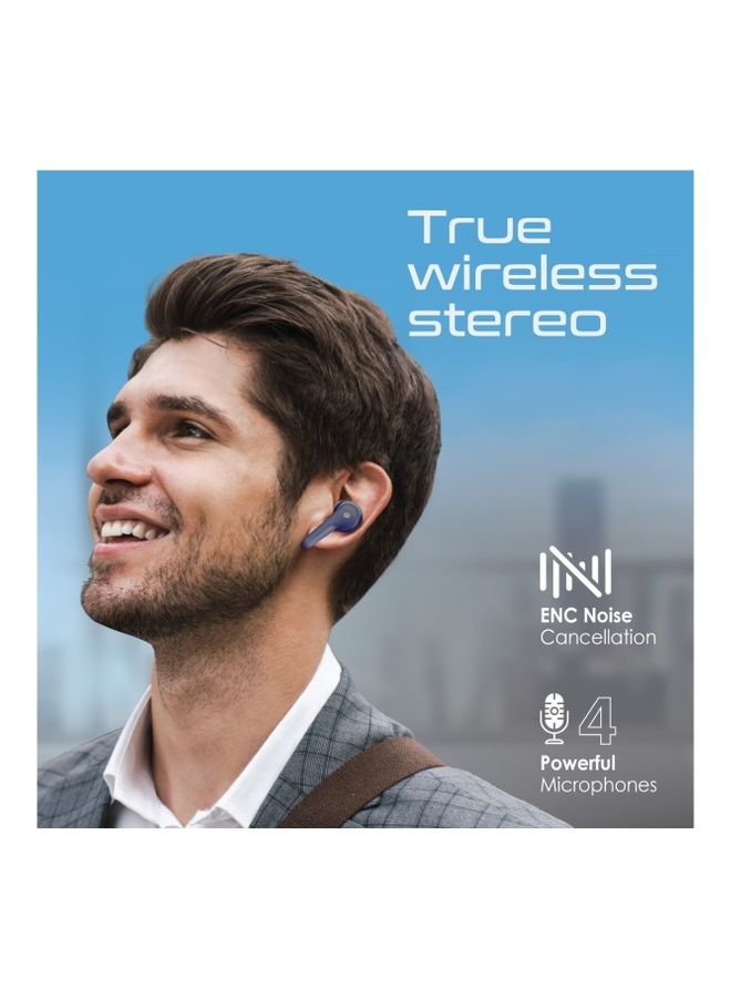 PROMATE - True Wireless Earbuds With 4 Mics Noise Cancelling 22H Play Time And Intelli Touch Controls Blue - Image 1