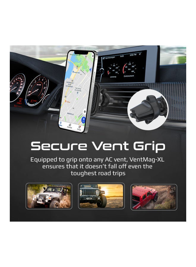 بروميت حامل الهاتف الذكي المغناطيسي SecureGrip AC Vent، أسود أسود - Image 4