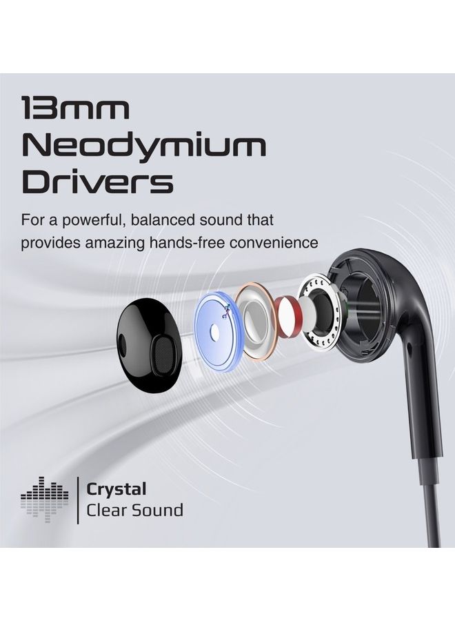PROMATE - Mono Earbud,Ergonomic In-Ear HD Wired Mono Earphone with Dynamic 13mm Drivers,Microphone,Call Function and In-Line Volume Controls for MacBook Pro,iPad Air,Smartphones,Buzz Black - Image 1