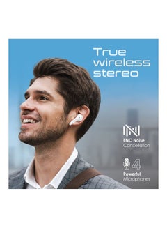 PROMATE True Wireless EarPods,Environment Noise, Bluetooth v5.1 Headphones with Touch Control,4 Noise Isolating Mics,300mAh Charging and 22H Battery Life for Bluetooth Devices,FreePods-3 White  - Image 3