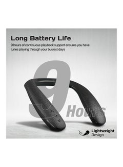 PROMATE Bluetooth 5.0 Neckband Speaker,Premium HD Stereo Sound Wearable Speaker with 360-Degree Sound,Lightweight Design,Silicone Make,9H Playtime and Button Controls for Smartphones,Tablets,Hook Black  - Image 3