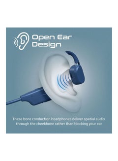 PROMATE Bone Conduction Lightweight Earphones with Audio Controls, 8H Playback, Multi-Point Pairing, Mic and Sweatproof Design Blue  - Image 2