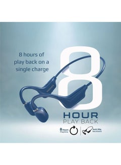 PROMATE Bone Conduction Lightweight Earphones with Audio Controls, 8H Playback, Multi-Point Pairing, Mic and Sweatproof Design Blue  - Image 4