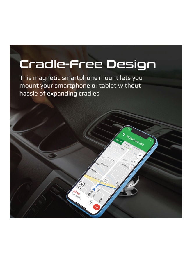 PROMATE Magnetic Car Phone Holder,Universal Cradleless Stick-On Dashboard Mount with 360-Degree Rotation,8 Integrated Magnets,Low Vibration and Anti-Slip Grip,iPhone 13,Samsung S22,Magnetto-3-BLACK Black - Image 2