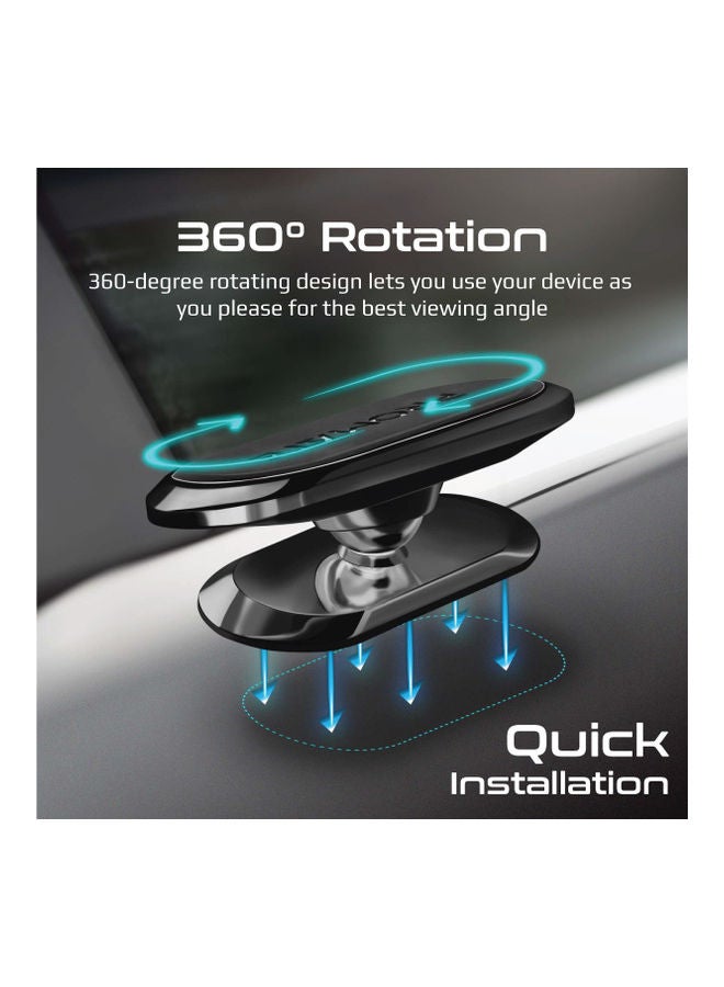 PROMATE Magnetic Car Phone Holder,Universal Cradleless Stick-On Dashboard Mount with 360-Degree Rotation,8 Integrated Magnets,Low Vibration and Anti-Slip Grip,iPhone 13,Samsung S22,Magnetto-3-BLACK Black - Image 3