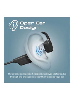 PROMATE Bone Conduction Lightweight Earphones with Audio Controls, 8H Playback, Multi-Point Pairing, Mic and Sweatproof Design Black  - Image 2