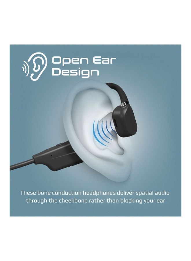 PROMATE - Bone Conduction Lightweight Earphones with Audio Controls, 8H Playback, Multi-Point Pairing, Mic and Sweatproof Design Black - Image 1