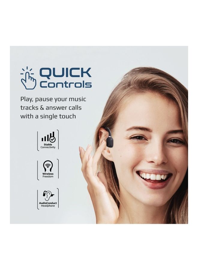 PROMATE - Bone Conduction Lightweight Earphones with Audio Controls, 8H Playback, Multi-Point Pairing, Mic and Sweatproof Design Black - Image 1