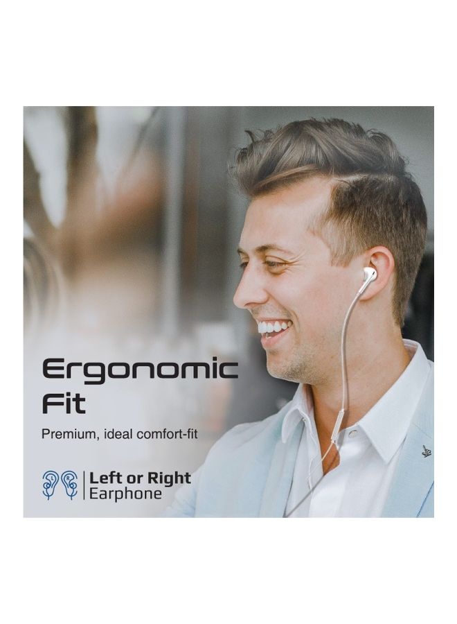 PROMATE Mono Earbud,Ergonomic In-Ear HD Wired Mono Earphone with Dynamic 13mm Drivers,Microphone,Call Function and In-Line Volume Controls for MacBook Pro,iPad Air,Smartphones,Buzz White  - Image 2