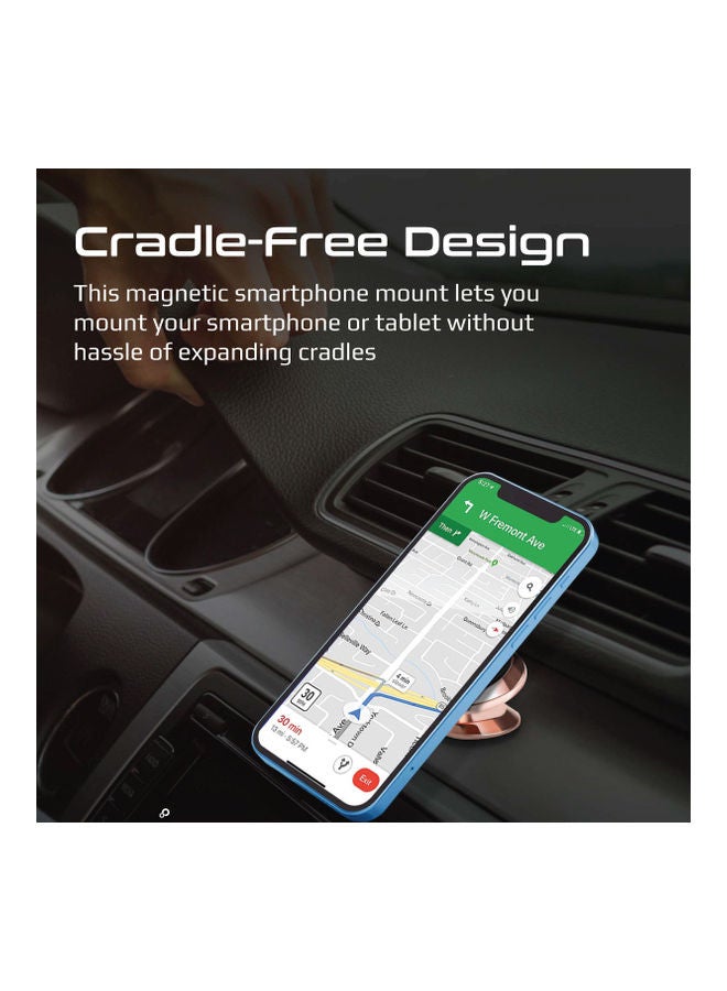 PROMATE Magnetic Car Phone Holder Universal Cradleless Stick-On Dashboard Mount With 360-Degree Rotation 8 Integrated Magnet Low Vibration And Anti-Slip Grip Magnetto-3 Rose Gold - Image 2