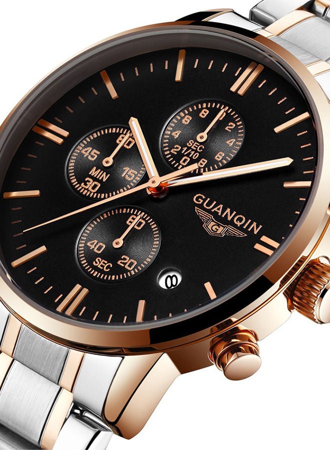 جوانكين ساعة يد بعقارب مقاومة للماء بسوار من الستانلس ستيل طراز GQ1200604 للرجال - Image 2