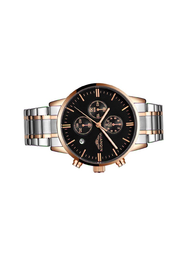 جوانكين ساعة يد بعقارب مقاومة للماء بسوار من الستانلس ستيل طراز GQ1200604 للرجال - Image 4