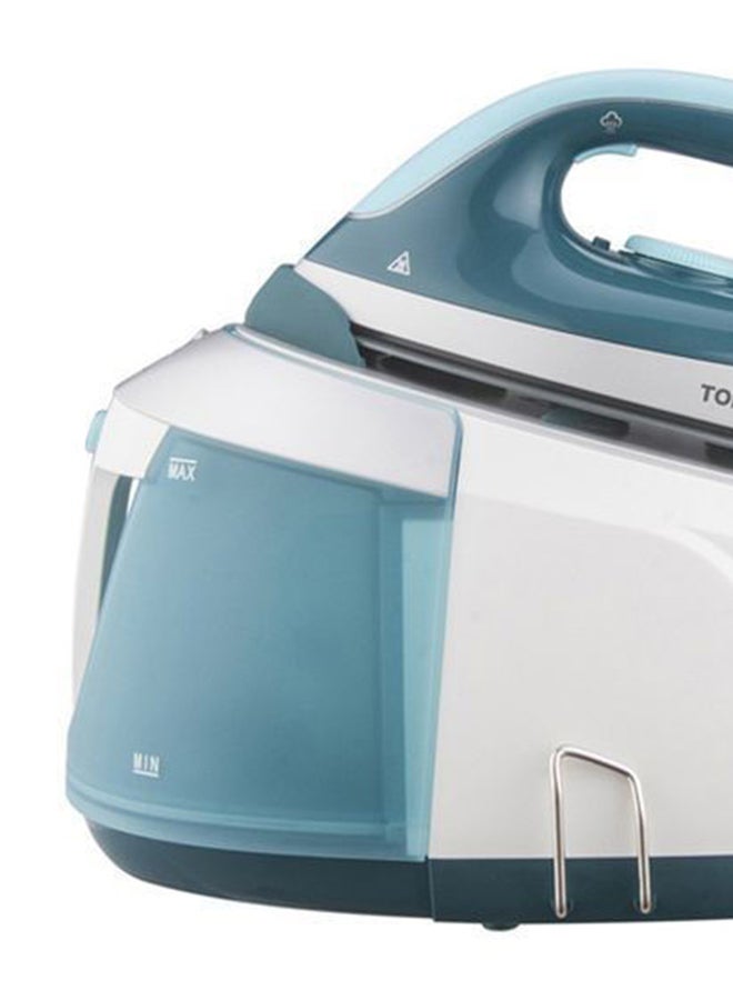Digital Steam Generator Iron 2400 Watt, Ceramic Soleplate TSS-2400D Turquoise x White