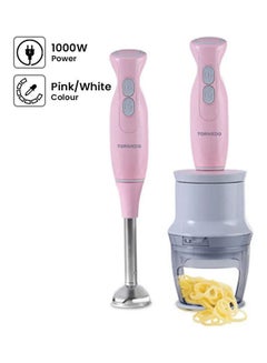 TORNADO Hand Blender, Chopper THB-1000ER Pink/White  - Image 1