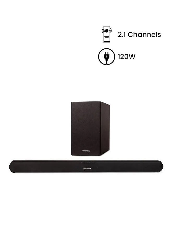Toshiba - Sound Bar 120 Watt With USB Input and Bluetooth-Black TS212 Black - Image 1
