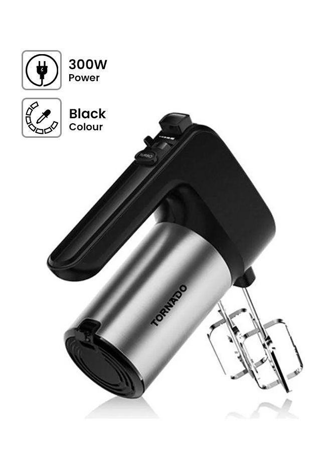 تورنيدو مضرب بيض 6 سرعات سرعة تربو 1.14 kg 300 W THM-300W أسود  - Image 1