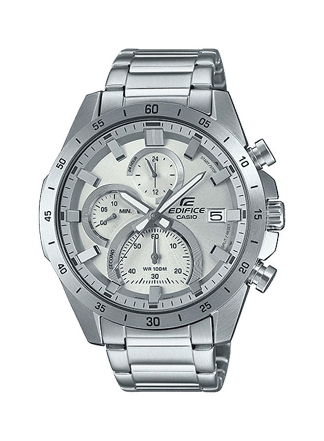 CASIO - Men's Edifice Watch Standard Chronograph  Analog Silver Dial Stainless Steel Band EFR-571MD-8AVUDF - Image 1