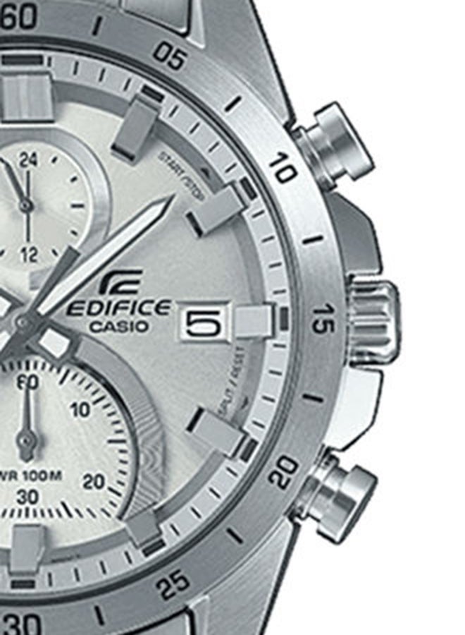 CASIO - Men's Edifice Watch Standard Chronograph  Analog Silver Dial Stainless Steel Band EFR-571MD-8AVUDF - Image 1