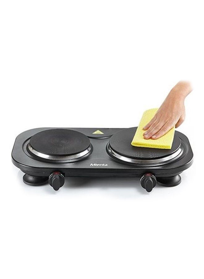 Mienta - Double Hot Plates Electronic Cooktop 2500.0 W HP41225A Black - Image 1