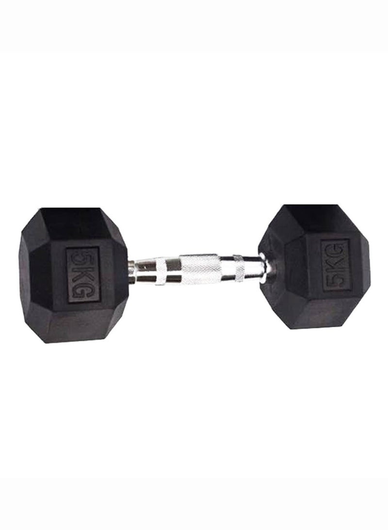 Set Of 2 Rubber Dumbbells 5kg