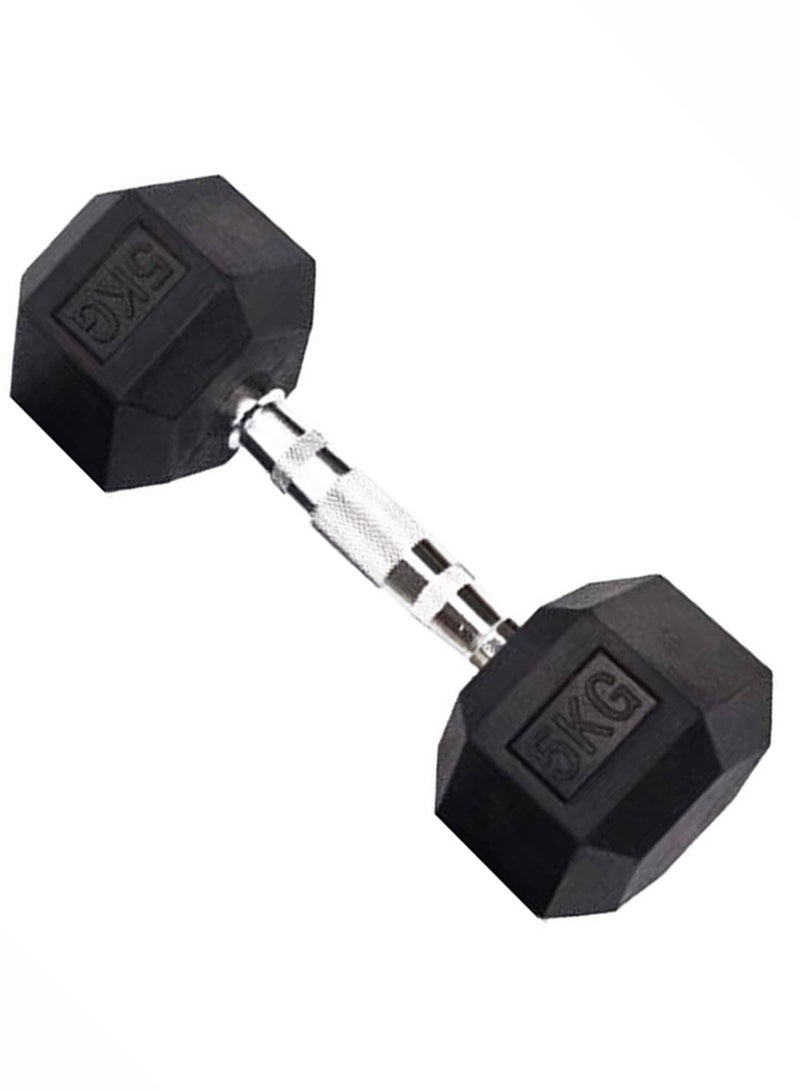 Set Of 2 Rubber Dumbbells 5kg