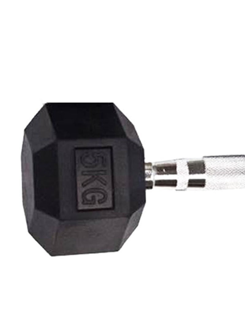 Set Of 2 Rubber Dumbbells 5kg