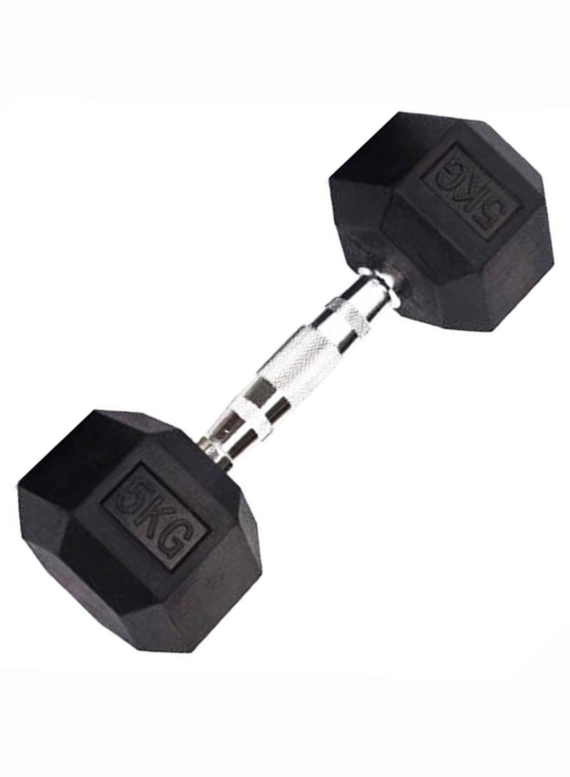 Set Of 2 Rubber Dumbbells 5kg