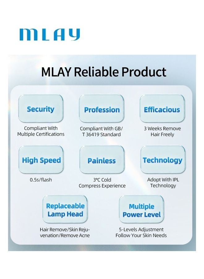MLAY 3 In 1 Painless Ice Compress Hair Removal Device Multicolour  - Image 4
