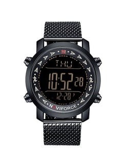 Men's Stainless Steel Strap Digital Wrist Watch NF9130 - 46 mm - Black