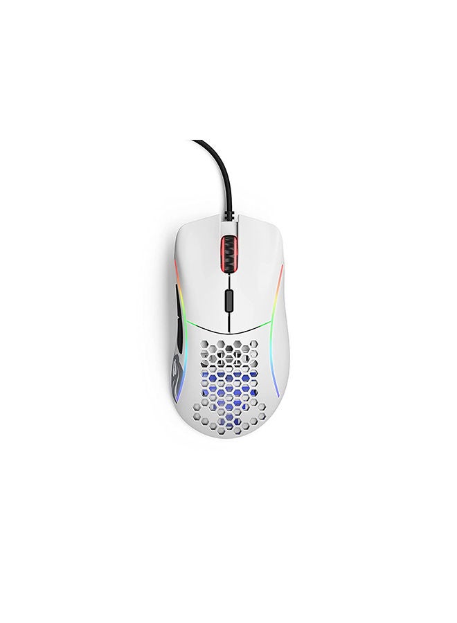 جلوريوس - ماوس الألعاب Gloriuos White - ماوس الألعاب Glorious Model D على شكل قرص العسل - ماوس RGB فائق الخفة - ماوس الكمبيوتر الشخصي - 68 جم - ماوس أبيض لامع - Image 1