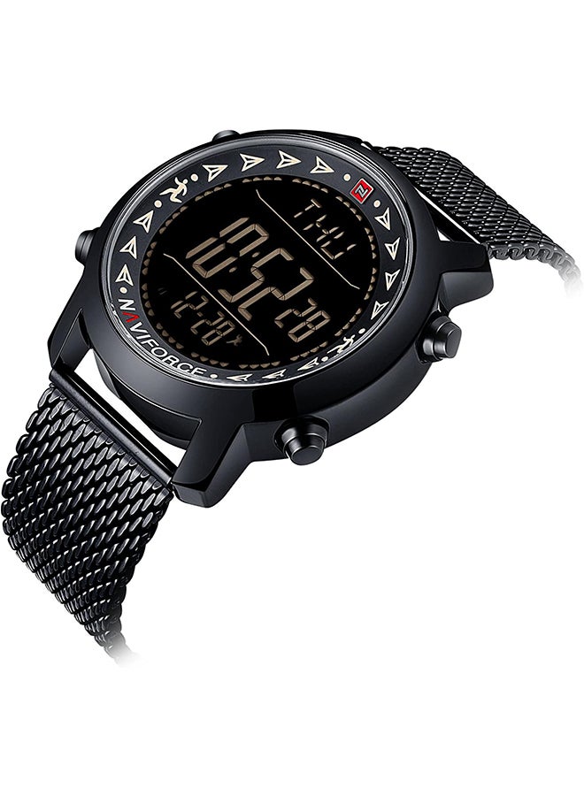 NAVIFORCE - Men's Stainless Steel Strap Digital Wrist Watch NF9130 - 46 mm - Black - Image 1