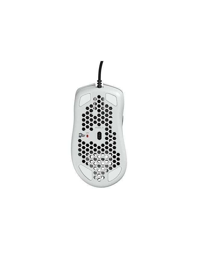 جلوريوس - ماوس الألعاب Gloriuos White - ماوس الألعاب Glorious Model D على شكل قرص العسل - ماوس RGB فائق الخفة - ماوس الكمبيوتر الشخصي - 68 جم - ماوس أبيض لامع - Image 1