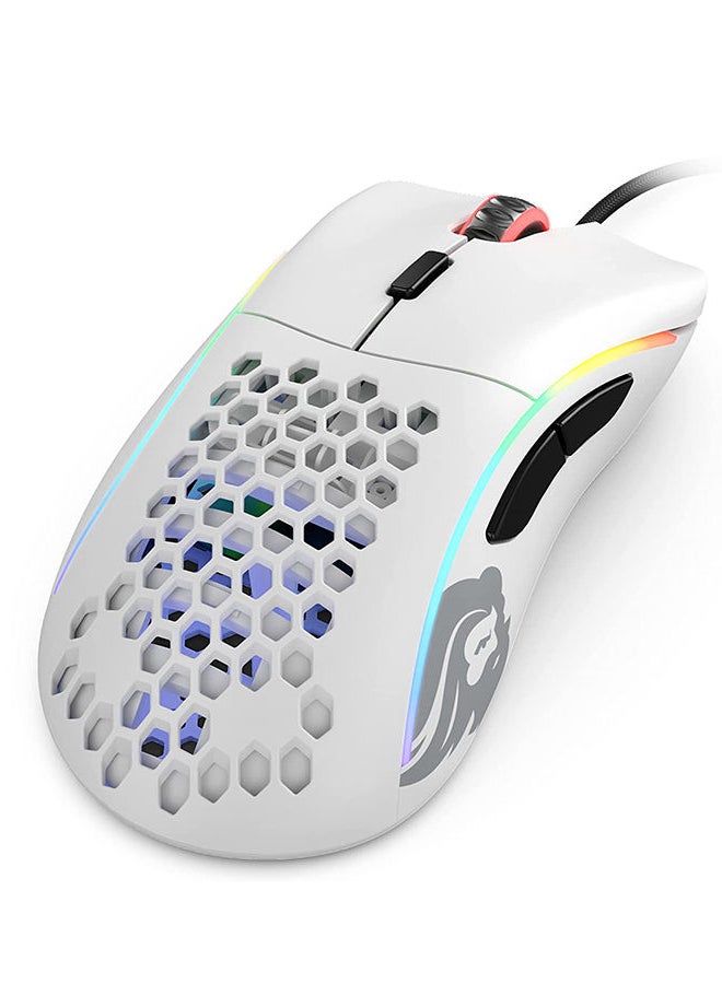 جلوريوس - ماوس الألعاب Gloriuos White - ماوس الألعاب Glorious Model D على شكل قرص العسل - ماوس RGB فائق الخفة - ماوس الكمبيوتر الشخصي - 68 جم - ماوس أبيض لامع - Image 1