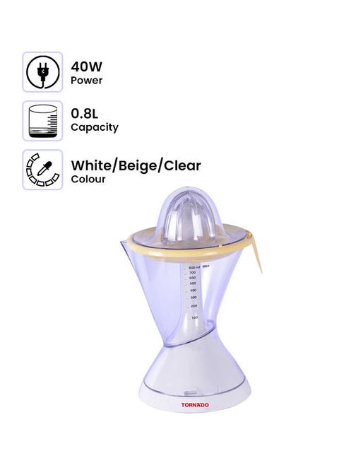 عصارة موالح 0.8 لتر 0.8 L 40 W TCJ-40S أبيض
