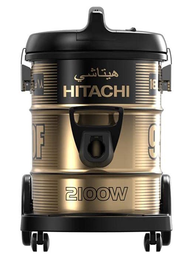 هيتاشي مكنسة كهربائية بتصميم برميل بقدرة 2000 وات وسعة 18 لتر 18 L 2000 kW CV-950F 220CE BK أسود/ذهبي - Image 4