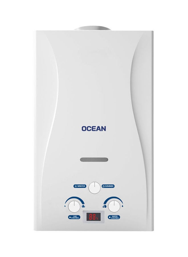 Ocean Gas Water Heater 10 Liters Digital Without A Chimney With Adapter Full Safety OCEGWH10NGD White - Image 1
