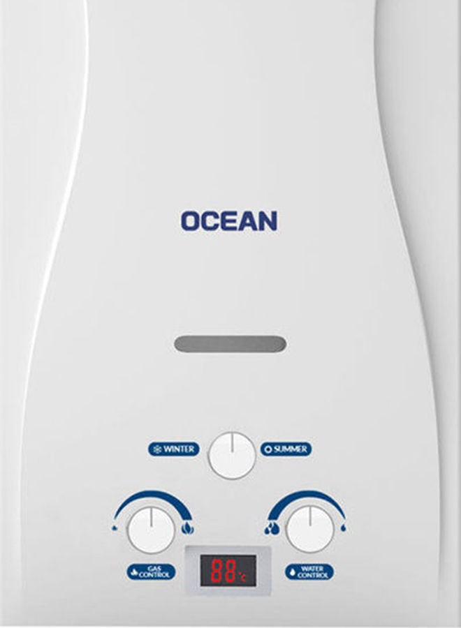 Ocean Gas Water Heater 10 Liters Digital Without A Chimney With Adapter Full Safety OCEGWH10NGD White - Image 2